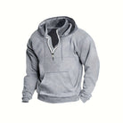 Men's Half-Zip Hoodie with Stand Collar | Kangaroo Pocket | 8 Colours