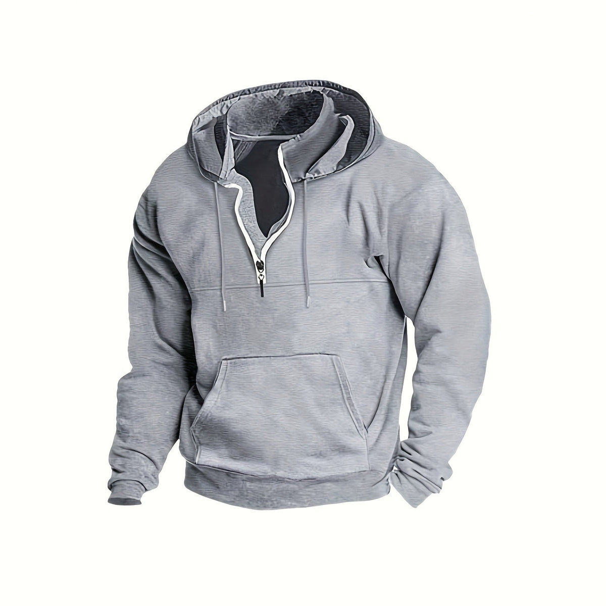 Men's Half-Zip Hoodie with Stand Collar | Kangaroo Pocket | 8 Colours