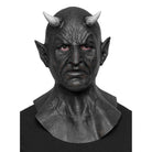 Black demon mask with horns and pointed ears, worn by a person | Chaps London
