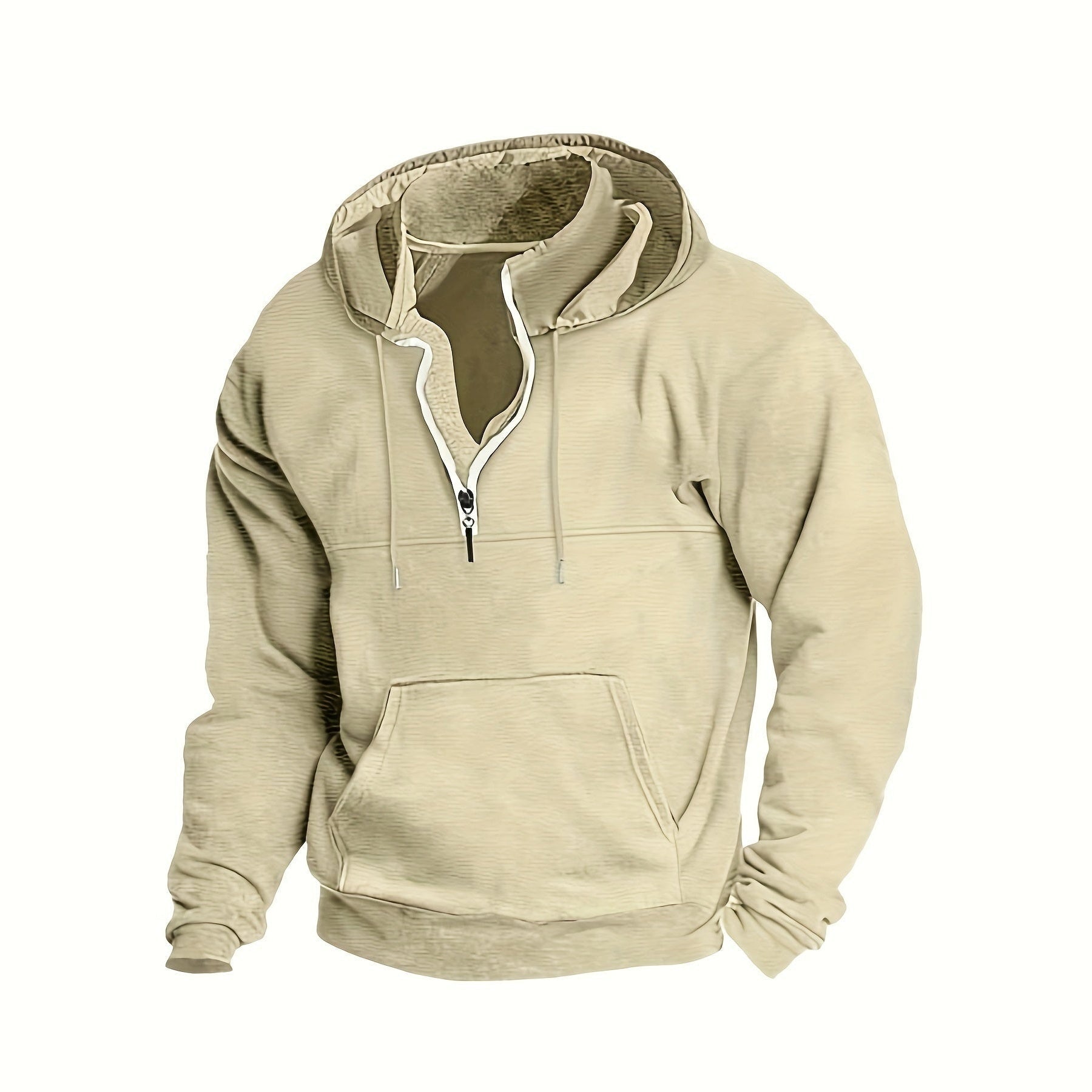 Men's Half-Zip Hoodie with Stand Collar | Kangaroo Pocket | 8 Colours