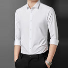 White point collar shirt worn by man with black trousers | Chaps London