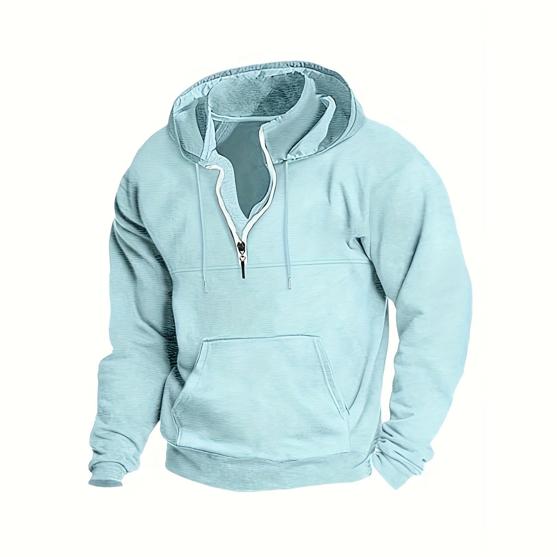 Men's Half-Zip Hoodie with Stand Collar | Kangaroo Pocket | 8 Colours