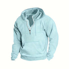 Men's Half-Zip Hoodie with Stand Collar | Kangaroo Pocket | 8 Colours