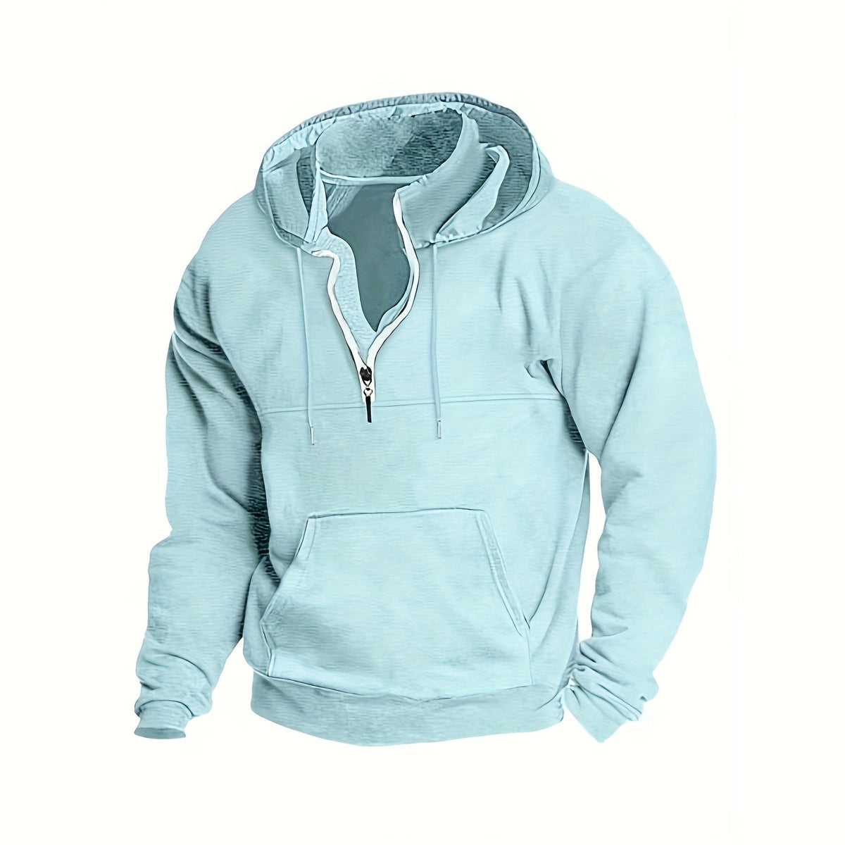Men's Half-Zip Hoodie with Stand Collar | Kangaroo Pocket | 8 Colours