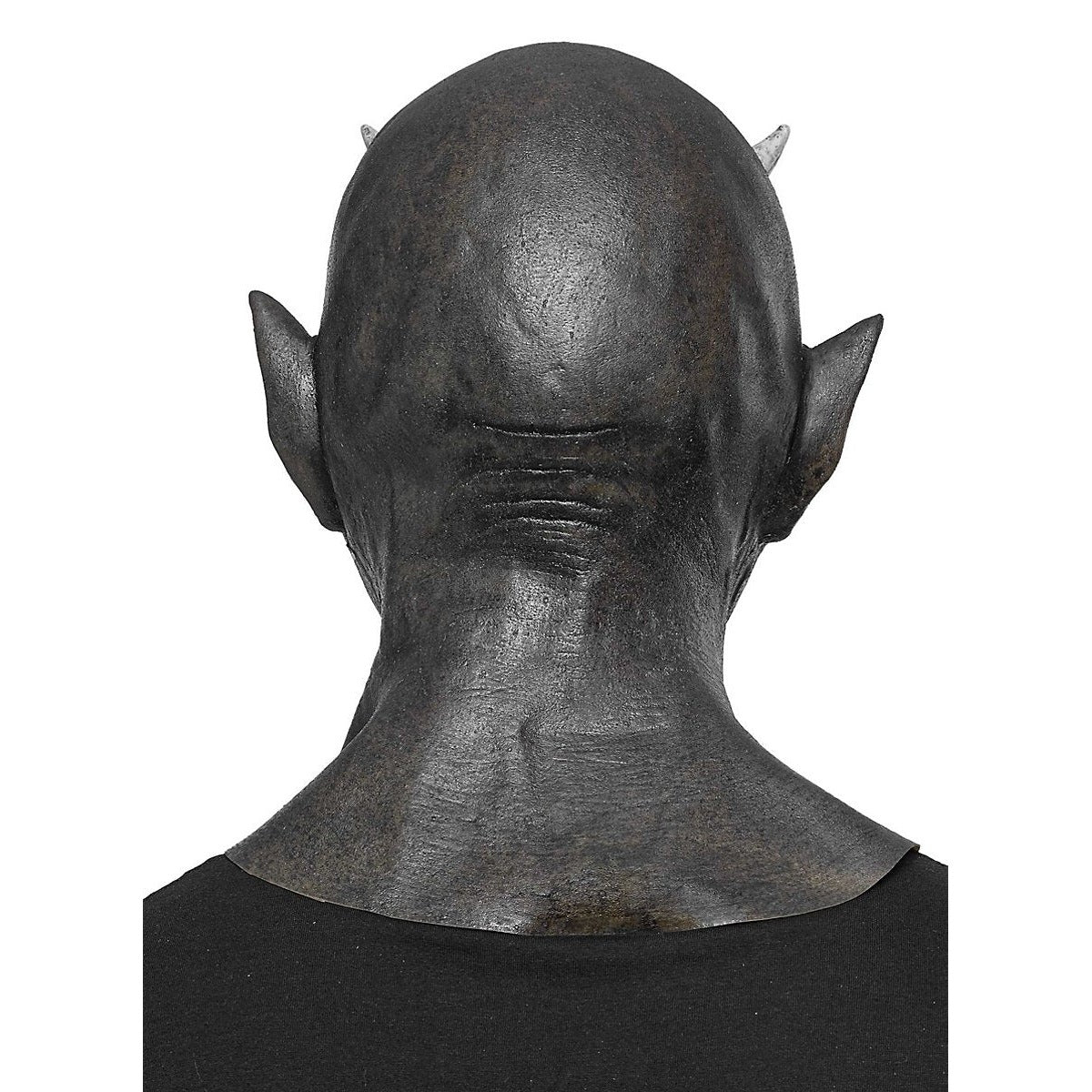 Black demon mask with horns and pointed ears, rear view on mannequin | Chaps London