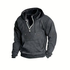 Men's Half-Zip Hoodie with Stand Collar | Kangaroo Pocket | 8 Colours