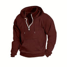 Men's Half-Zip Hoodie with Stand Collar | Kangaroo Pocket | 8 Colours
