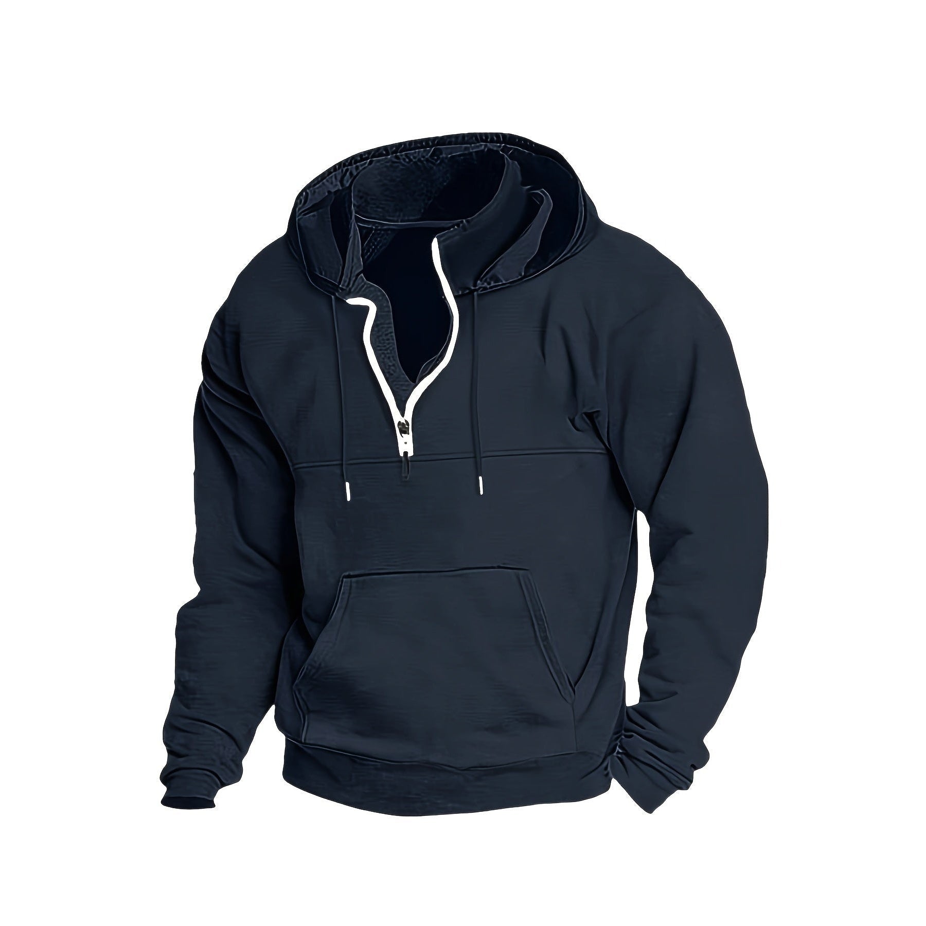 Men's Half-Zip Hoodie with Stand Collar | Kangaroo Pocket | 8 Colours