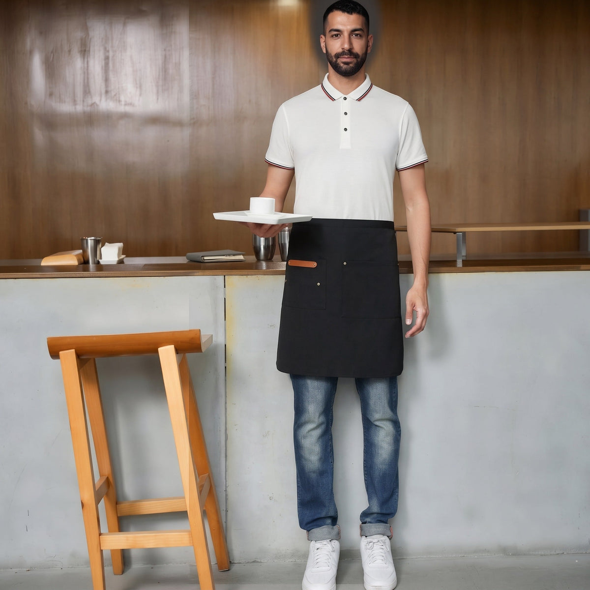 Men's Waist Apron | Canvas | Water-Resistant | Pockets | Long Ties
