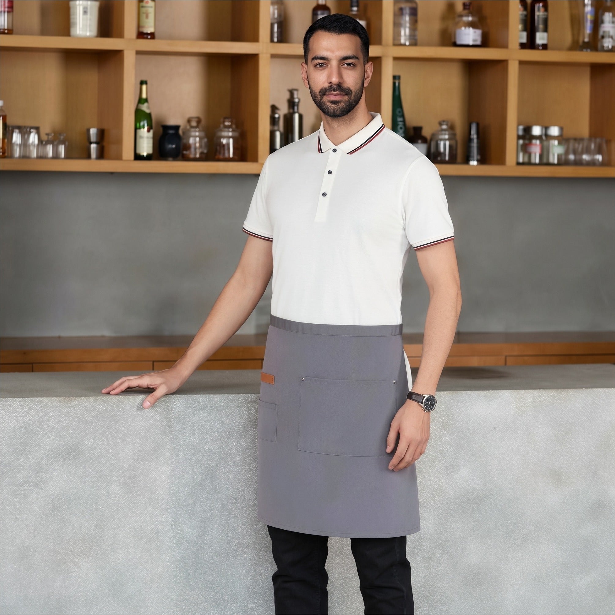 Men's Waist Apron | Canvas | Water-Resistant | Pockets | Long Ties