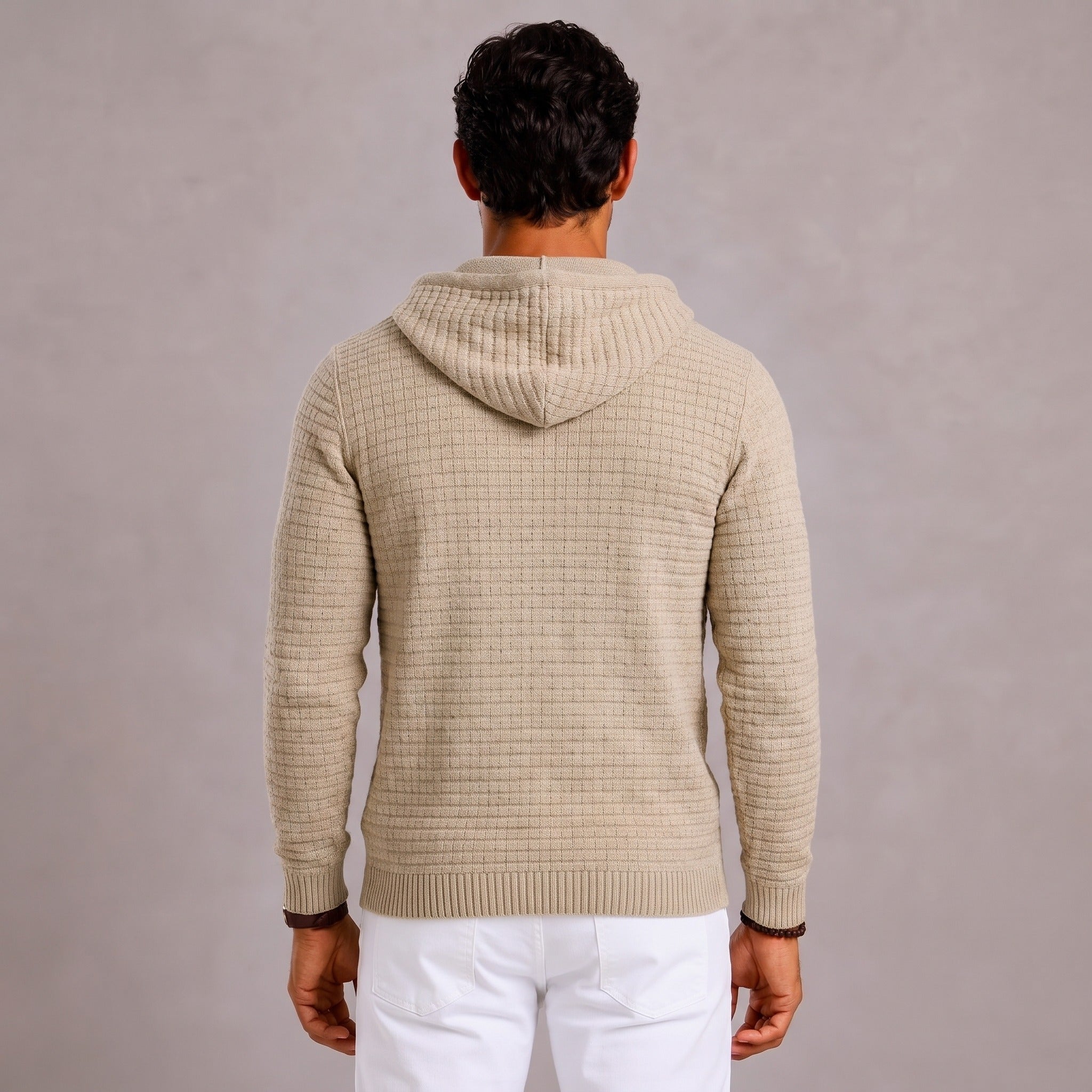 Men's Waffle Knit Hoodie with Hem Patch | 5 Colours