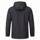 Black hooded jacket, back view, flat lay on white background | Chaps London