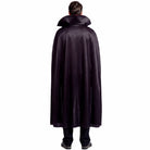 Man wearing long black vampire cape with high collar, back view | Chaps London