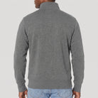Gray stand-collar jacket worn by man, back view, heathered fabric | Chaps London