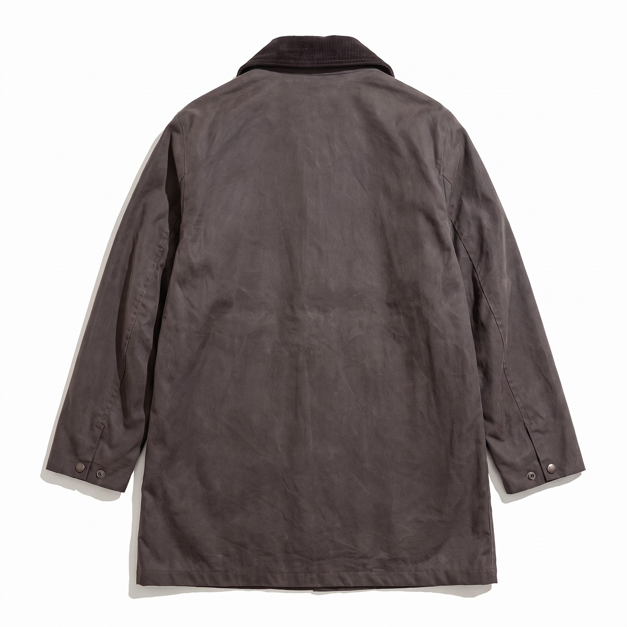 Brown jacket with corduroy collar, shown worn, back view | Chaps London