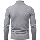 Gray ribbed turtleneck sweater, back view, worn by a person | Chaps London