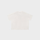 Oversized white waffle-textured T-shirt, back view, shown flat on display | Chaps London