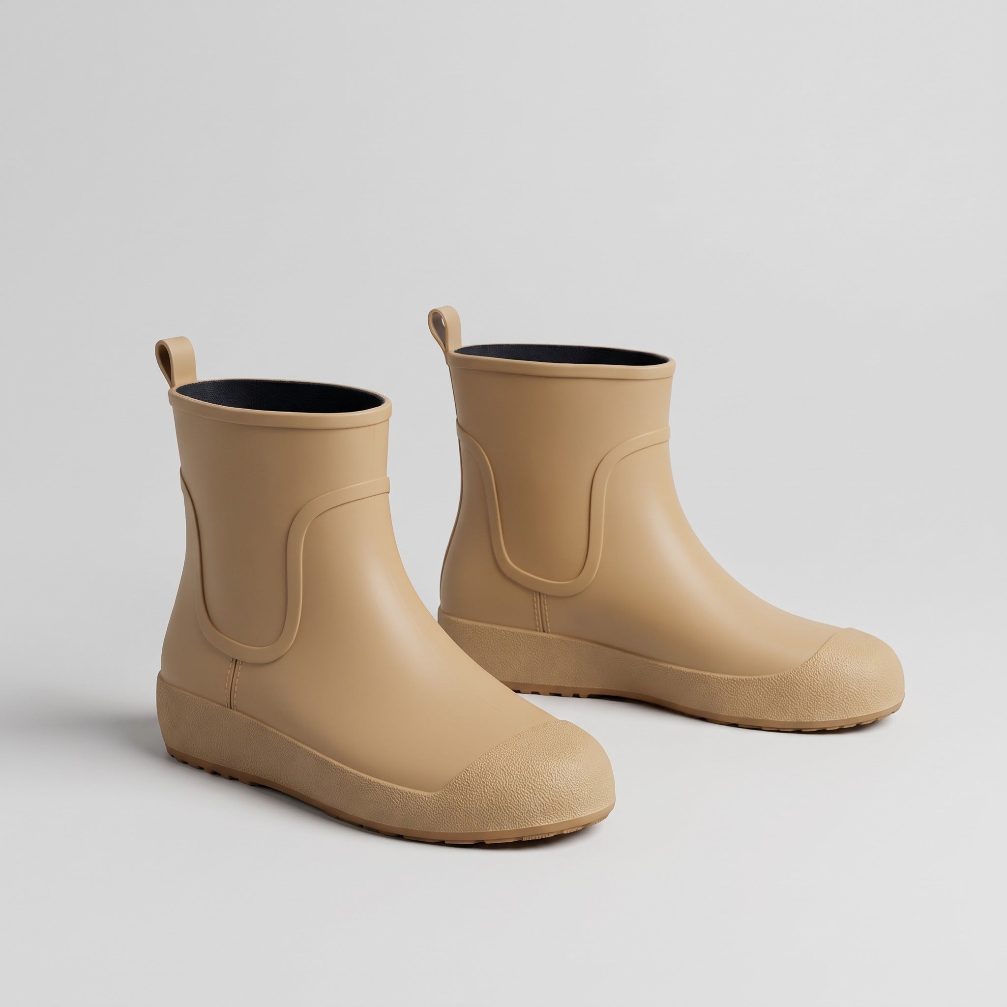 Tan ankle wellies, pair, shown standing on plain background | Chaps London
