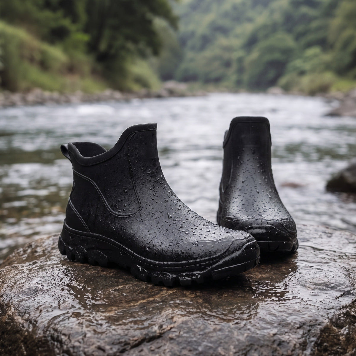 Men's Short Rain Boots | Treaded Sole | 3 Colours
