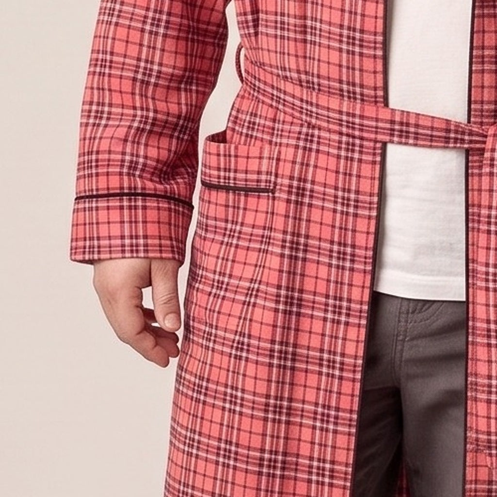 Men's Flannel Dressing Gown | Tie Belt | 3 Colours