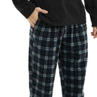 Men's Fleece Pyjamas | Check Trousers | Black