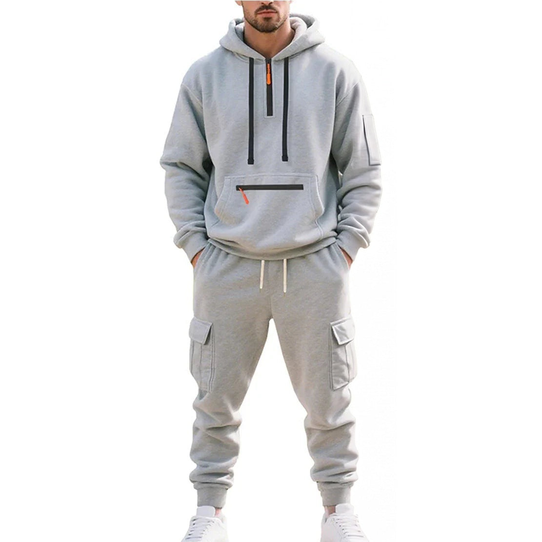 Men's Cargo Tracksuit | Hoodie with Zip Pockets | 6 Colours