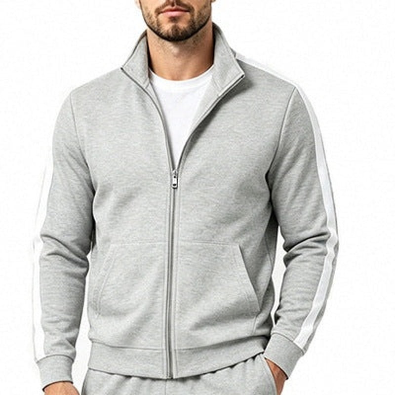 Men's Contrast Stripe Tracksuit | Stand Collar Jacket | 7 Colours
