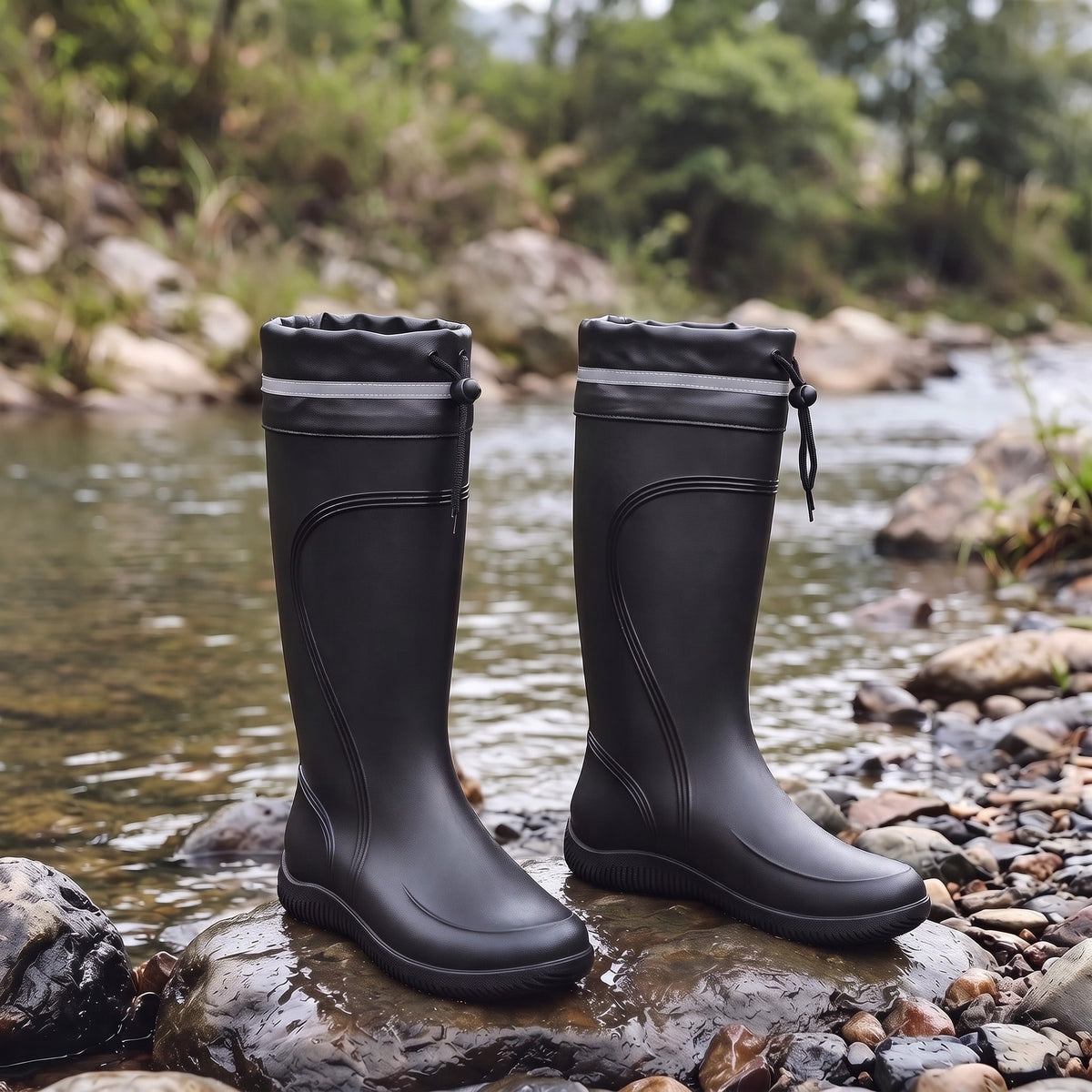 Men's Lined Wellies | Knee-High | Coloured Sole | 3 Colours