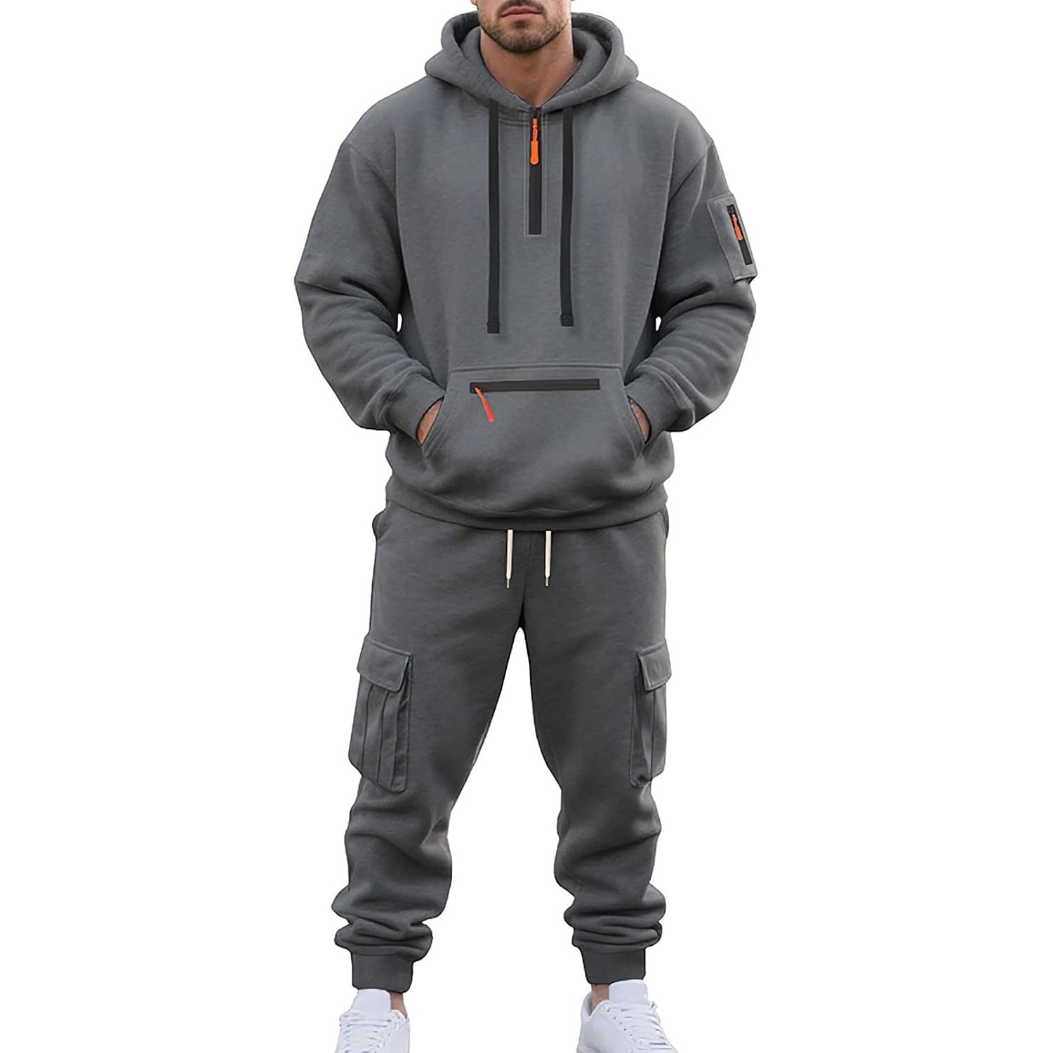 Men's Cargo Tracksuit | Hoodie with Zip Pockets | 6 Colours