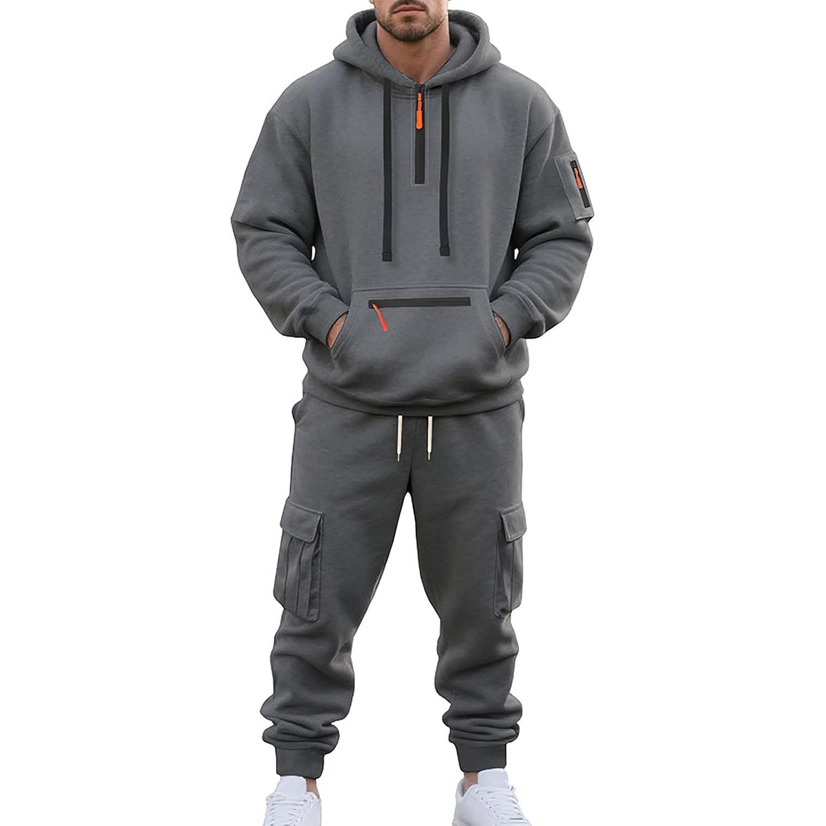Men's Cargo Tracksuit | Hoodie with Zip Pockets | 6 Colours