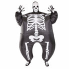 Black inflatable skeleton costume worn by a person, arms raised | Chaps London