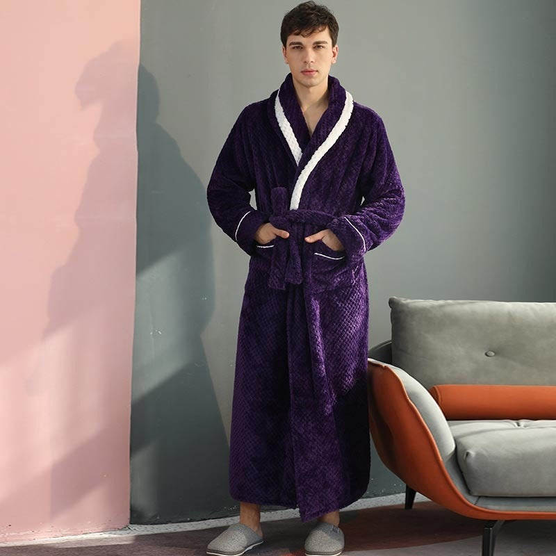 Men's Fleece Dressing Gown | Shawl Collar | 2 Colours