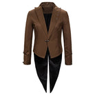 Brown tailcoat jacket with black swallowtail back, shown on mannequin | Chaps London