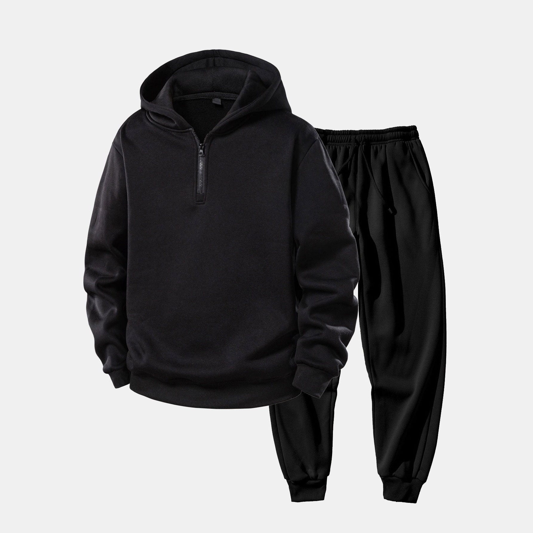 Men's Quarter Zip Hoodie Tracksuit | Cuffed Joggers | 2 Colours