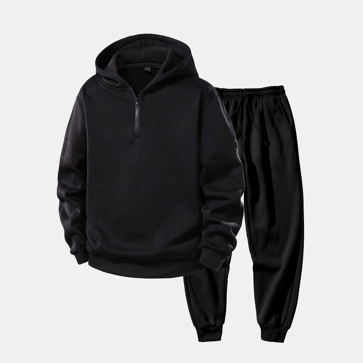 Men's Quarter Zip Hoodie Tracksuit | Cuffed Joggers | 2 Colours