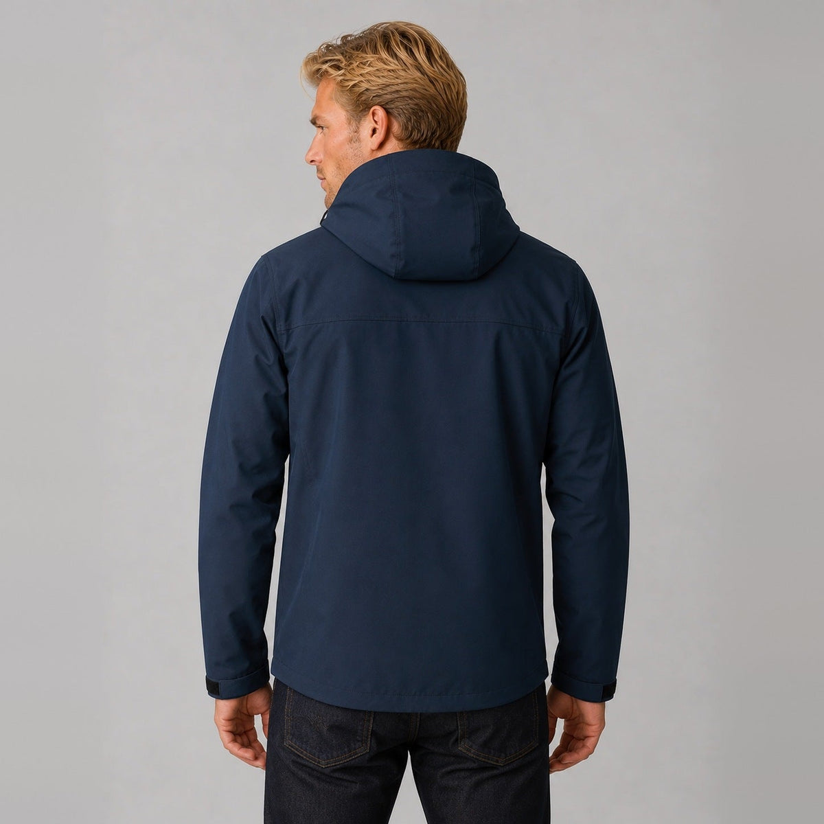 Men's Hooded Outdoor Jacket | Wind Resistant | Water Resistant | Zip Pockets