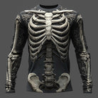 Long sleeve top with realistic skeleton rib cage print on mannequin | Chaps London