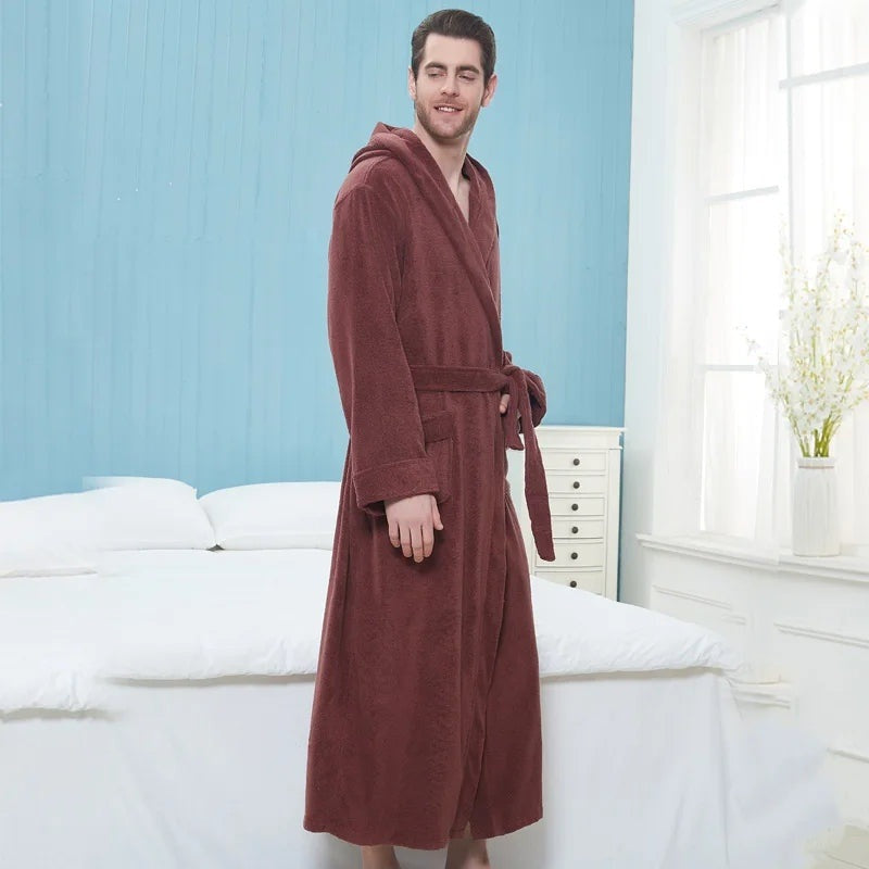 Men's Hooded Terry Dressing Gown | Belted | 5 Colours
