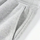 Close-up of grey jogger pocket detail and fabric texture | Chaps London