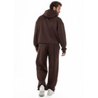 Men's Cropped Hoodie Set | Baggy Trousers | Brown