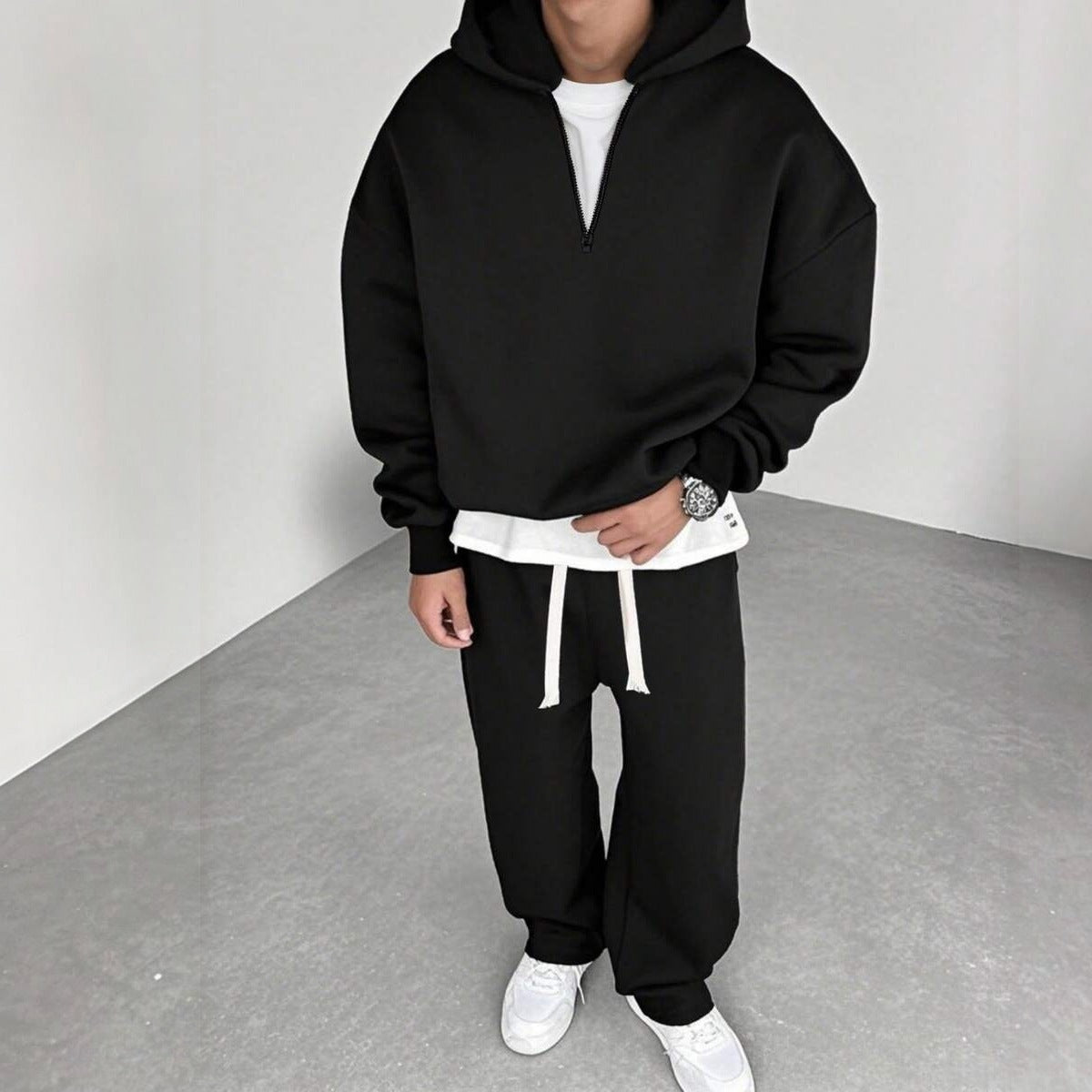 Men's Half Zip Hoodie Tracksuit | Wide Leg Joggers | 3 Colours