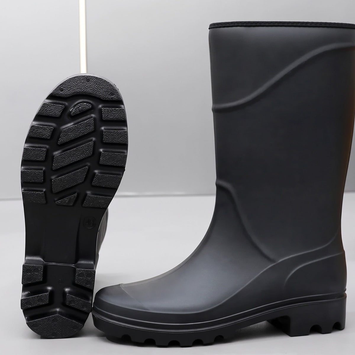 Men's Rubber Wellies | Mid-Calf or Knee-High | Black