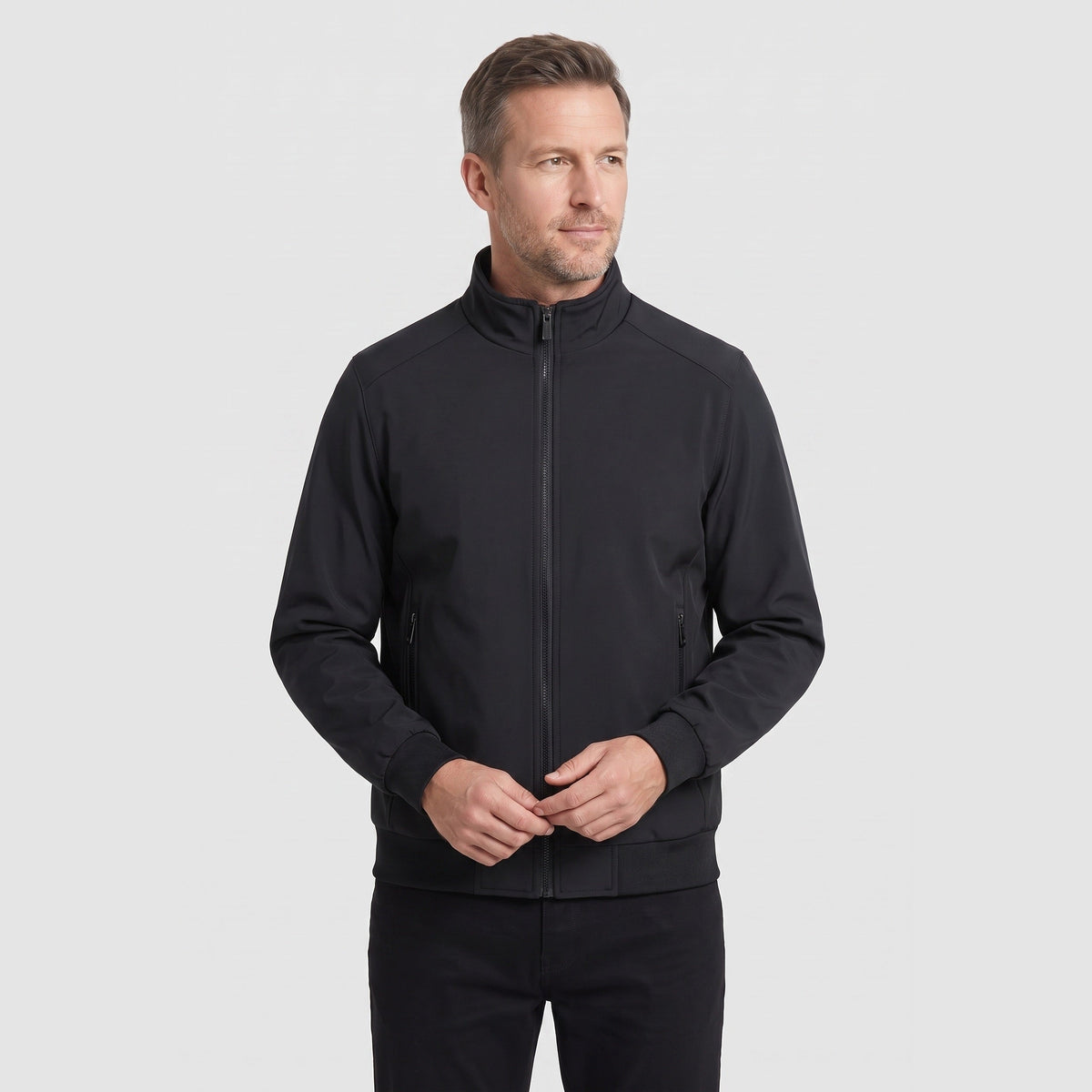 Men's Lightweight Waterproof Jacket | Stand Collar | Full Zip