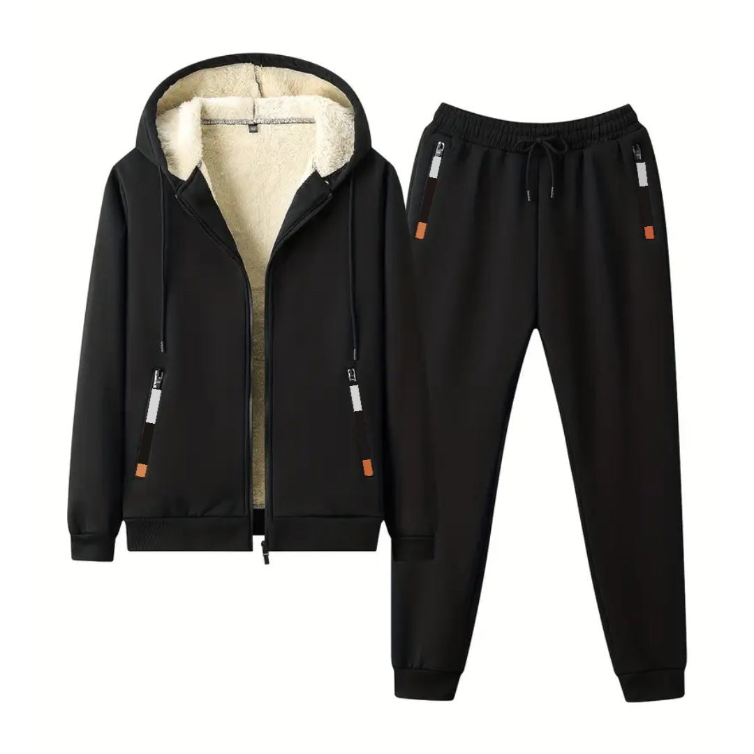 Men's Fleece Lined Zip Hoodie Tracksuit | Joggers