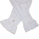 White ruffled cuff sleeves with lace trim and button detail | Chaps London