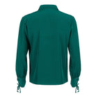 Green long-sleeve shirt, back view, worn by person, laced cuffs visible | Chaps London