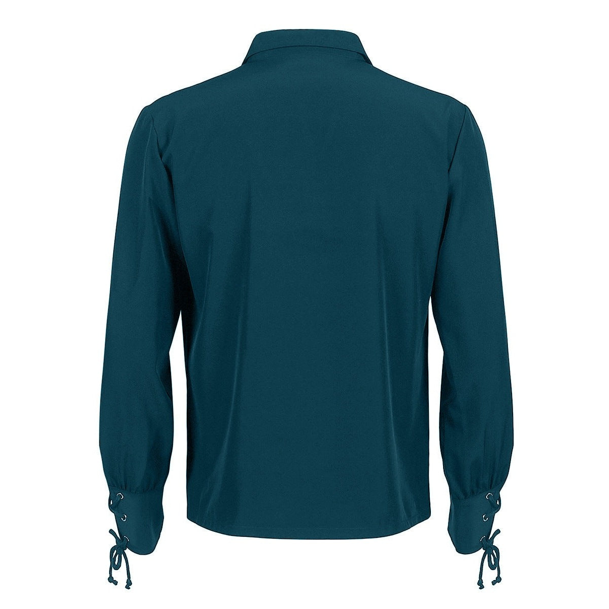 Dark teal long-sleeve shirt, back view, flat lay on white background | Chaps London
