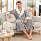 Men's Coral Fleece Dressing Gown | Shawl Collar | 3 Colours