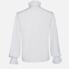 White ruffled-collar blouse with long sleeves, shown worn by a person, back view | Chaps London