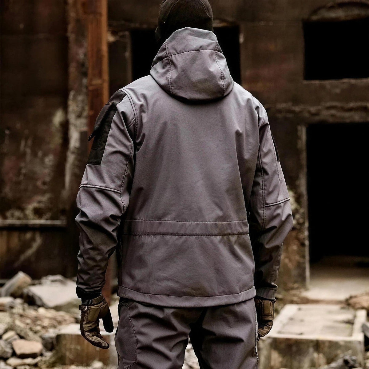 Men's Tactical Softshell Jacket | Fleece Lined | Hooded